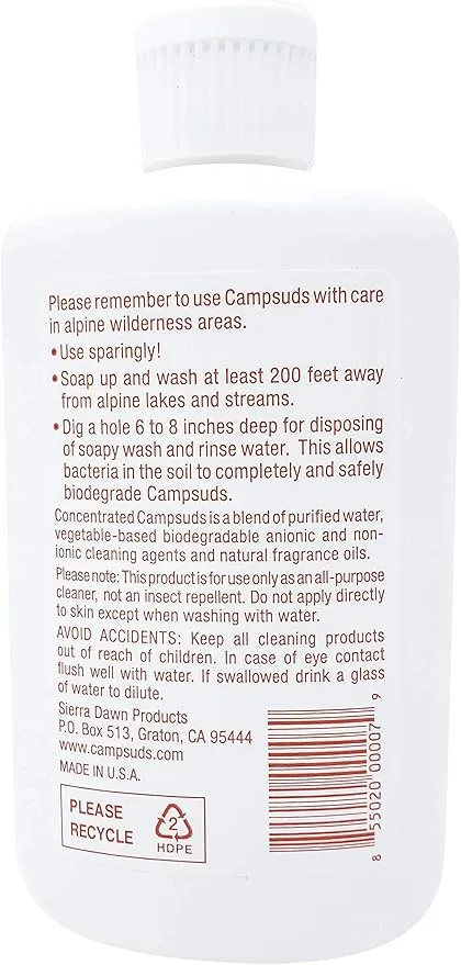 Sierra Dawn Campsuds Biodegradable Soap with Insect Deterrent Citronella and mosquito repellent soap, Lavender, Peppermint Oils, (4 Ounce, 12 Bottles)