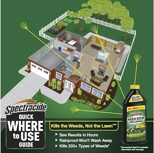 Spectracide Weed Stop For Lawns Concentrate, Kills Weed Roots, Not The Lawn, 40 fl Ounce
