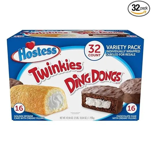 Hostess | Variety Pack | Twinkies | Ding Dongs | 32 count