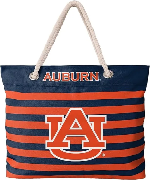 FOCO NCAA College Team Logo Nautical Stripe Tote Beach Bag
