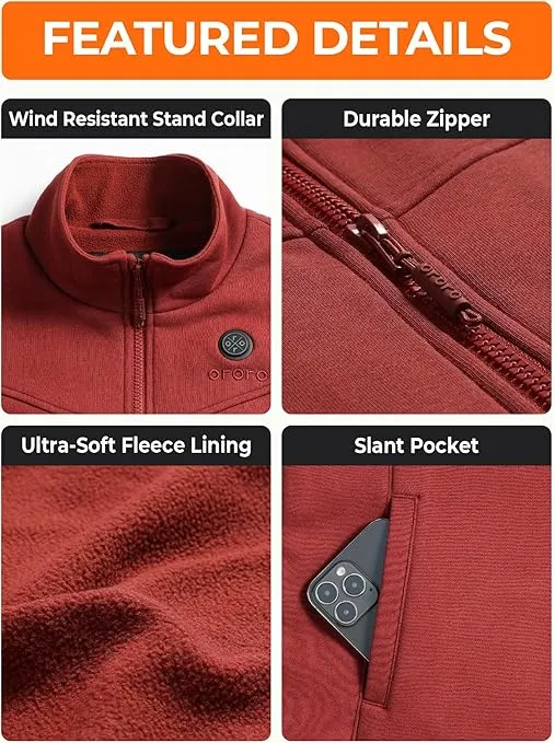 ORORO Women's Heated Fleece Vest with Battery, Lightweight Heating Vest Fleece (Charger Not Included)