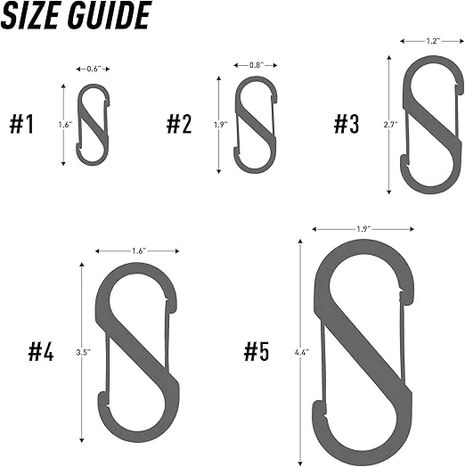 Carabiner Clip, 3-1/2 in., Plastic, Black