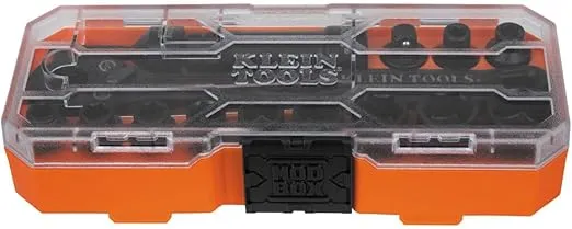 Klein Tools 65400 KNECT 15-Piece Pass Through Socket Set, SAE Impact Socket Set with MODbox Case, Sockets, Bits, Accessories and 3/8-Inch Drive Adapter