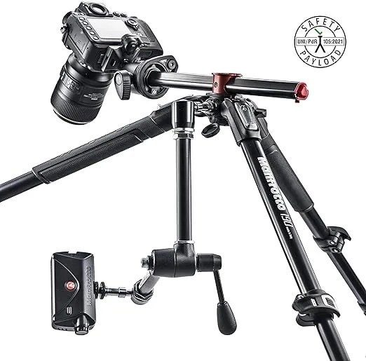 Manfrotto 190 Aluminium 4 Section Tripod with Horizontal Column