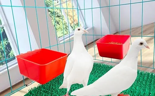 8 Pcs Cage Cups Chicken Bird Feeder Waterer Cups 12oz Hanging Cage Cups Feeding Bowl Watering Dish for Pet Parrot Rooster Poultry Pigeon Wire Cage (Plastics, 8pcs)