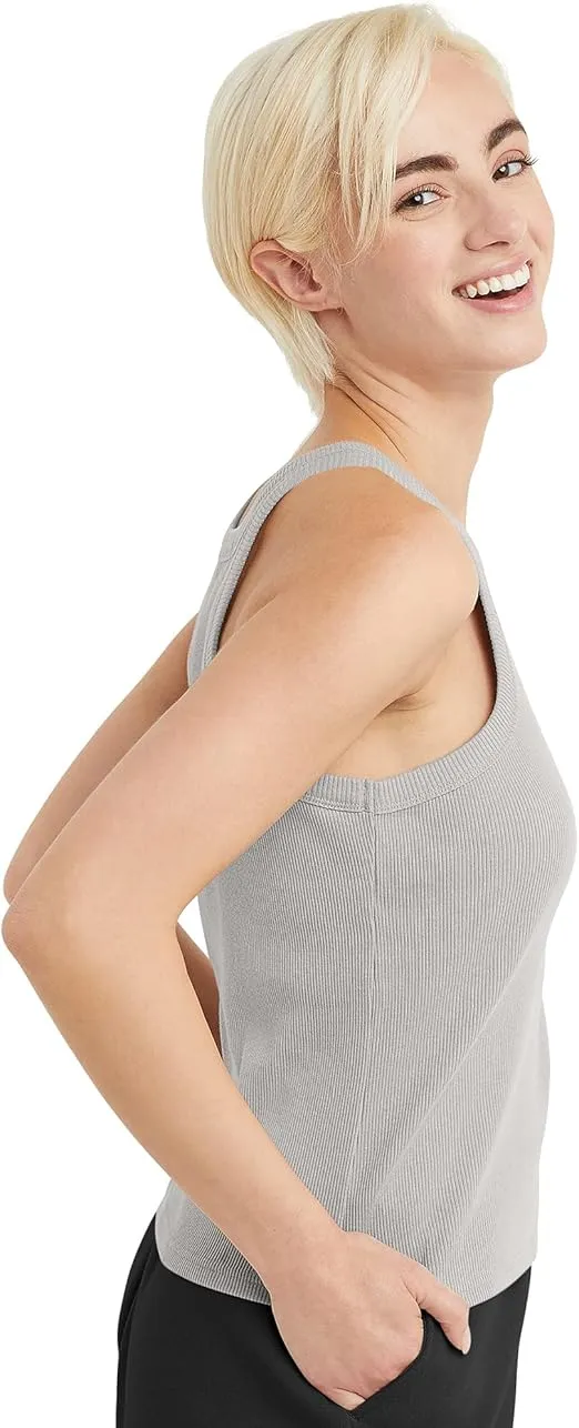 Hanes Women's Originals Racerback Tank Top, Cotton Ribbed Tank, Women's Sleeveless Shirt, Available In Plus