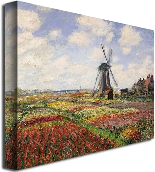 Trademark Fine Art Tulip Fields in Holland 1886 Artwork by Claude Monet, 14 by 18-Inch
