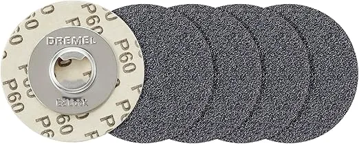 Dremel EZ Lock 60 Grit Sanding Discs for Rotary Tools, 5-Pieces (EZ411SA)