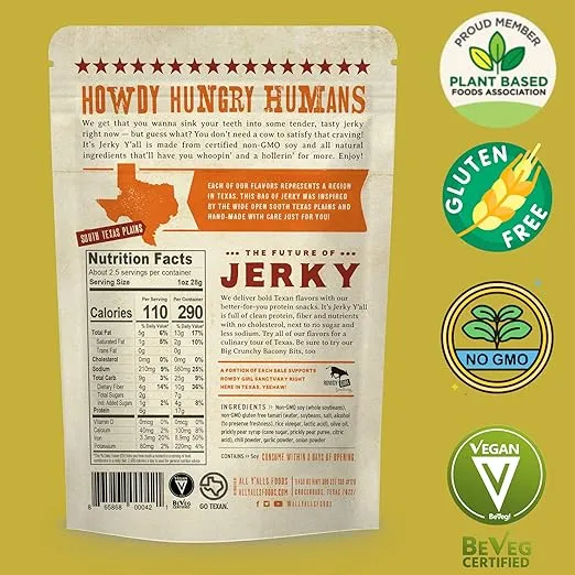 It's Jerky Y'all Plant Based Jerky SWEET & SPICY | Beyond Tender and Tasty Vegan Snacks | Non-GMO, Gluten Free, Vegetarian (2 Pack)