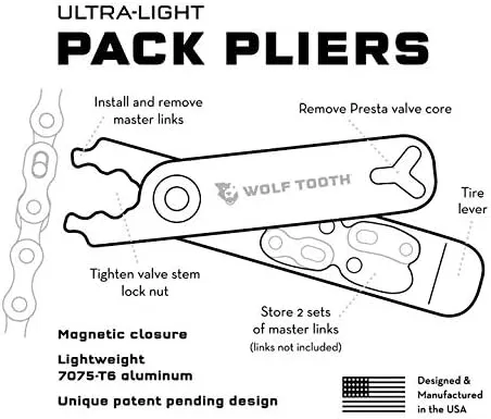 Pack Pliers - Master Link Combo Pliers - Black with Black Bolt