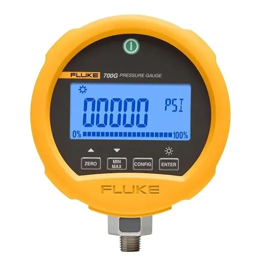 Fluke 700G Series Precision Pressure Test Gauge, 3 AA Alkaline Battery, -12 to 500 psi Range, 0.001 psi Resolution