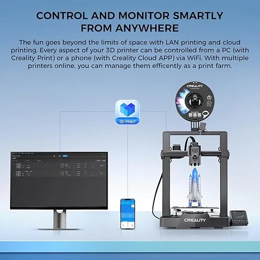 Official Creality Ender 3 V3 KE 3D Printer 500mm/s High-Speed Printing with Auto-Leveling, Self-Test 3D Printers Support 300℃ Printing Linear Rail on X-axis Double Fans Cooling 8.66*8.66*9.44 inch