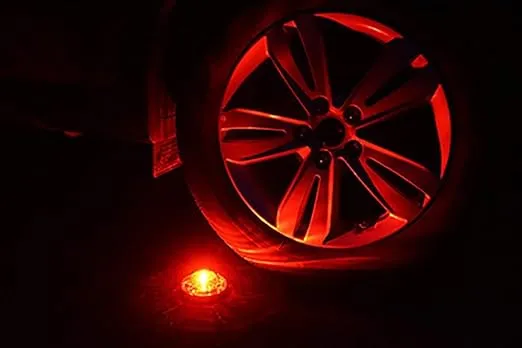 Emergency LED Road Flare Kit Set of 3 LED Bright Roadside Beacons with Magnetic Base Flashing or Steady Red Lights Includes Storage Bag