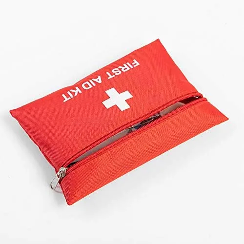 Red First Aid Bag Empty First Aid Kit Empty Waterproof First Aid Pouch Small Mini for First Aid Kits Pack Emergency Hiking Backpacking Camping Travel Car Cycling (Red, 7.9x5.5" 12 Pack)