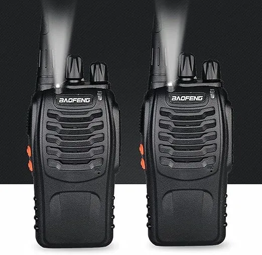 Walkie Talkies for Adults Long Range Baofeng BF-888S Professional Handheld 16 Channel Two Way Radio with Earpieces, Rechargeable Battery, Flashlight, Walky Talky for Family Hiking Skiing(2 Pack)