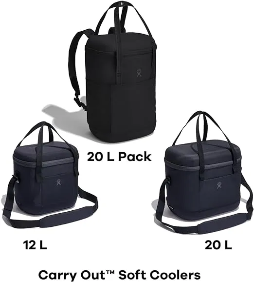 HYDRO FLASK Carry Out Cooler Bag, Insulated Pack, 24 Hour Cooler with Zipper, Insulated Travel Bag, Leakproof Soft Cooler for Lunch, Beach, School, Camping, Work