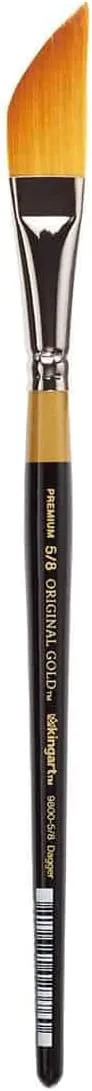 KINGART Original Gold 9800-1/8, Premium Artist Brush, Golden TAKLON Dagger-Size: 1/8, Black