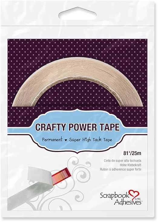 Scrapbook Adhesives by 3L 3L Scrapbook Adhesives, Crafty Power Double Sided Tape with Dispenser, Translucent, 1/4-Inch, 81-Feet