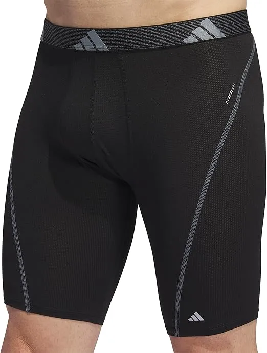 adidas Men's Performance Mesh Long Boxer Brief Underwear (3-Pack) for Active Sport and All Day Comfort, Soft Breathable Fabric