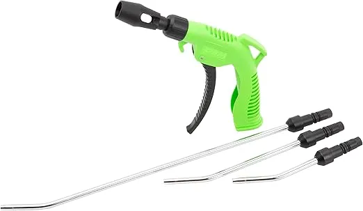 OEMTOOLS 24439 5-Piece Air Blow Gun, Blower for Air Compressor, Clear Debris, Dry Work Surfaces, and Remove Dust and Dirt, 4 Removable Air Hose Nozzles, Green