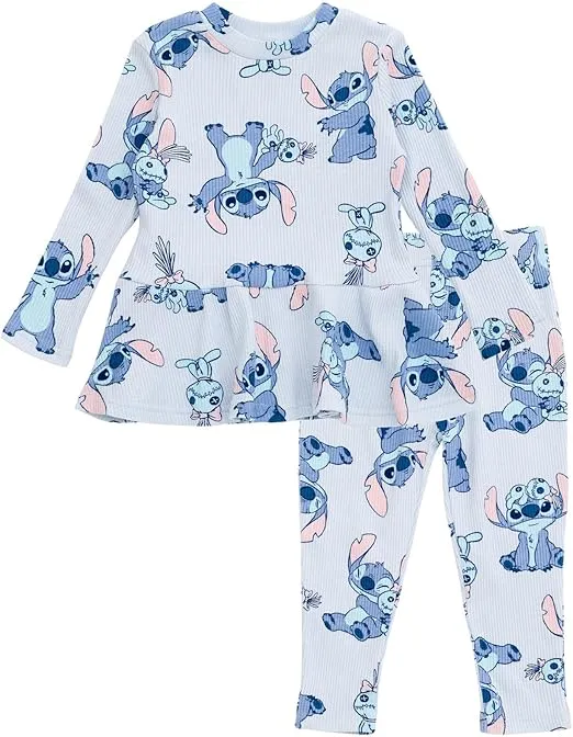 Disney Minnie Mouse Winnie the Pooh The Aristocats Lilo & Stitch Stitch Peplum T-Shirt and Pants Newborn to Big Kid