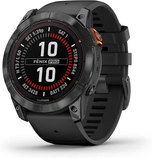 Garmin fēnix 7X Pro - Solar Edition (No Wi-Fi) Multisport GPS Smartwatch, Built-in Flashlight, Solar Charging Capability