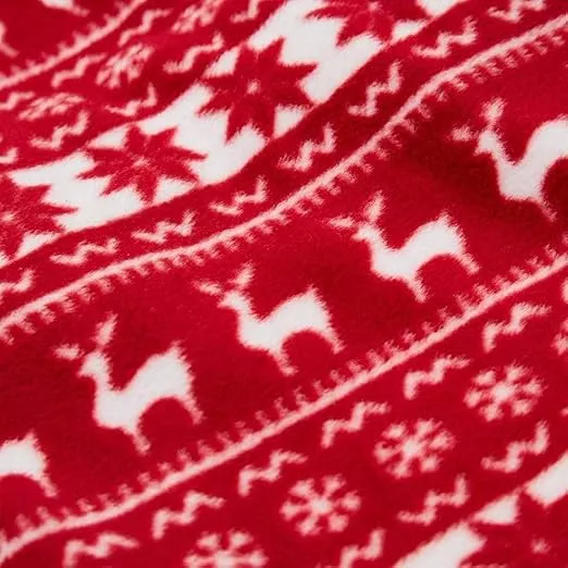 Blueberry Pet Multi-Functional Christmas Holiday Reindeer & Snowflake Fleece Dog Neck Warmer Neck Scarf, Medium, Warm for Cold Winter