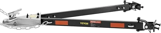 VEVOR Tow Bar, 5500 lbs Towing Capacity with Chains, Powder-Coating Alloy Steel Bumper-Mounted Universal Towing Bar, Coupler Fits 2-Inch Ball Hitch, 39.4-Inch Opening Width, for RV Car Trailer Truck