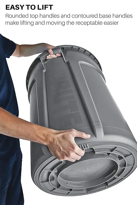 Rubbermaid Commercial Products BRUTE Heavy-Duty Round Trash Can with Venting Channels, 10-Gallon, Blue, Waste Container for Landscapers/Construction Sites/Restaurants/Offices/Warehouses/Home