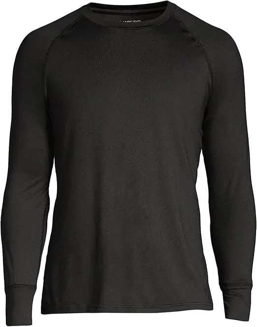 Lands' End Men's Stretch Thermaskin Long Underwear Crew Base Layer