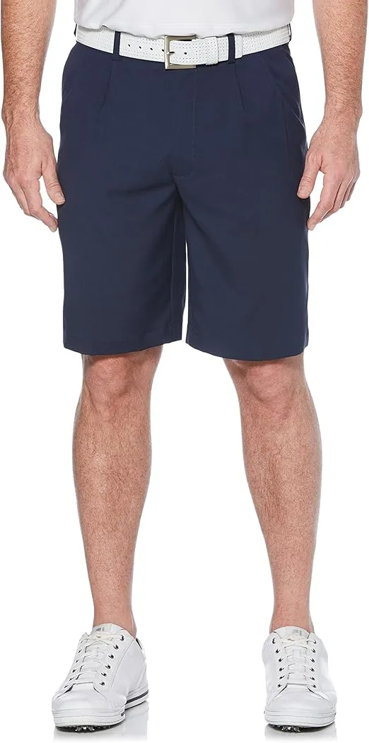 PGA TOUR Men's Double Pleat Golf Short with Active Waistband, 9" Inseam