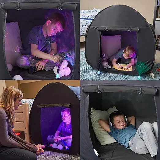 Sensory Tent | Calm Corner for Children to Play and Relax | Sensory Corner | Helps with Autism, SPD, Anxiety & Improve Focus | Black Out Sensory Tents for Autistic Children | Small