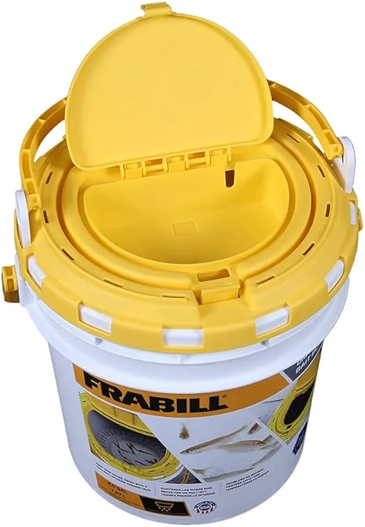 Frabill Drainer Bait Bucket | Dual Bait Storage Bucket,White/Yellow