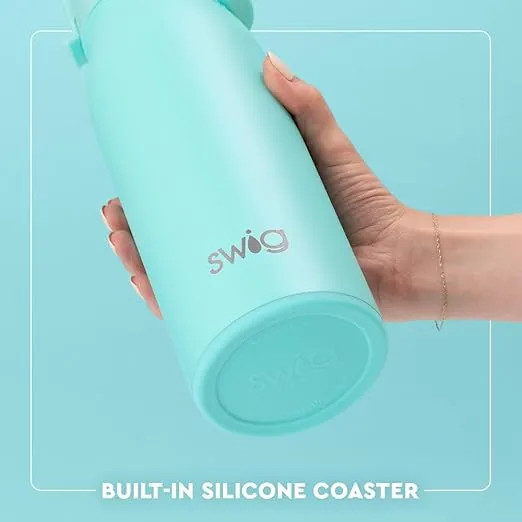 Swig Life 36oz Insulated Water Bottle, Travel Water Bottle with Straw and Lid, Cup Holder Friendly Water Bottles, Stainless Steel Water Bottle, 36 oz Reusable Water Bottle (Prep Rally)