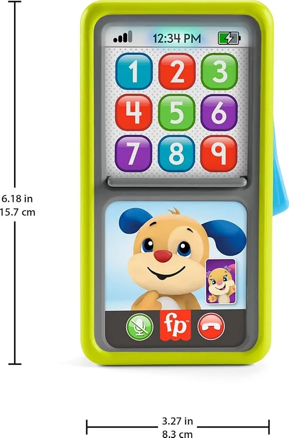 Fisher-Price Baby & Toddler Toy Laugh & Learn 2-in-1 Slide to Learn Smartphone with Lights & Music for Infants Ages 9+ Months