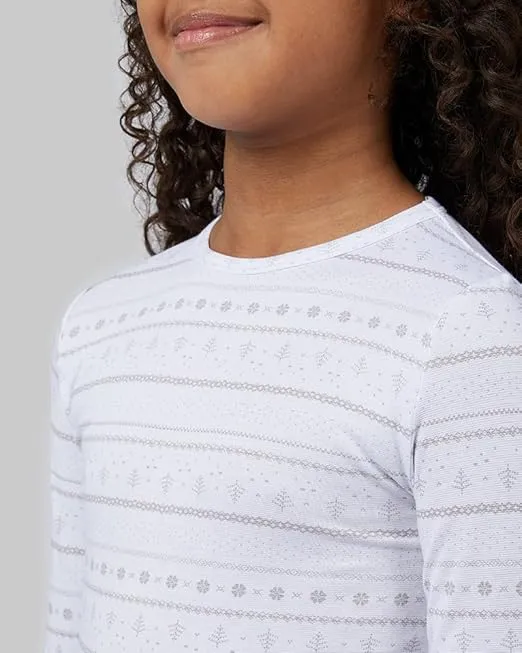 32 Degrees Heat Unisex Kids 2 Piece Baselayer Long Sleeve Crew Neck & Legging Set | 4-Way Stretch | Form Fitting | Thermal