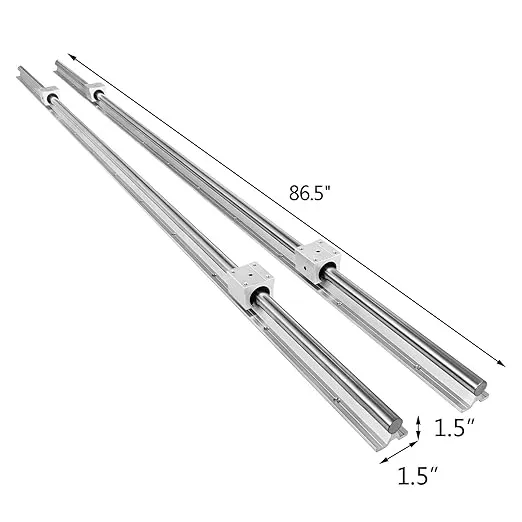 VEVOR Linear Rail Slide SBR20-800mm and 4 PCS SBR20UU Slide Blocks Linear Guide Rail and Bearings Kit Fully Supported Shaft Rod