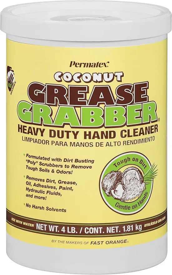 Permatex 14106 Grease Grabber Heavy Duty Coconut Hand Cleaner, 4 lbs.