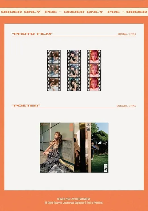 JIHYO TWICE - ZONE (1st Mini Album) CD+Pre-Order Benefit+Folded Poster (Y ver, 1 Folded Poster)