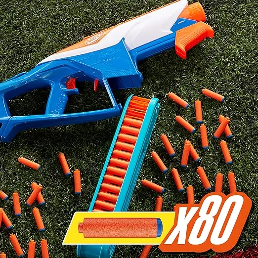 Nerf N Series Infinite Dart Blaster, 80 Nerf N1 Darts Compatible Only with Nerf N Series Blasters, 40 Dart Fast Load Battle Belt, Ages 8+