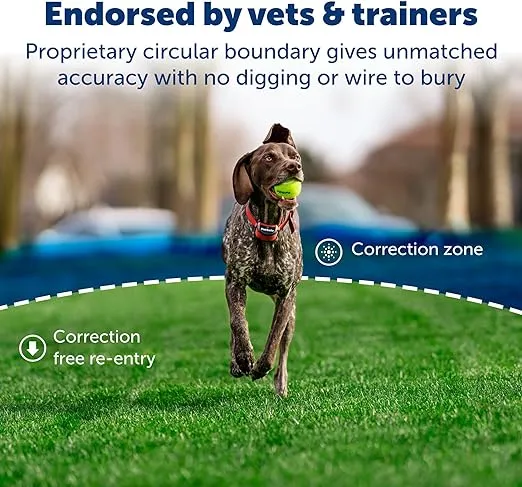 PetSafe Stay & Play Wireless Pet Fence for Stubborn Dogs - No Wire Circular Boundary, Secure 3/4-Acre Yard, For Dogs 5lbs+, America's Safest Wireless Fence From Parent Company INVISIBLE FENCE Brand