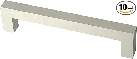 Franklin Brass Simple Modern Square (10-Pack) Cabinet Handles 5-1/16" Hole to Hole Stainless Steel Kitchen Cabinet Pulls Drawer Handles Cabinet Hardware Dresser Drawer Pulls P46646K-SS-B