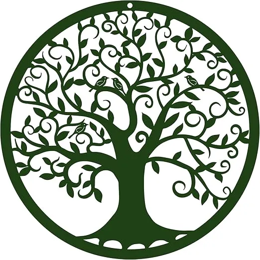 RESACO Tree of Life Wall Art Metal Tree Wall Decor Family Tree Wall Plaque 11 Inches Irish Wall Hanging for Bathroom Kitchen Living Room Bedroom Indoor Outdoor(Green)