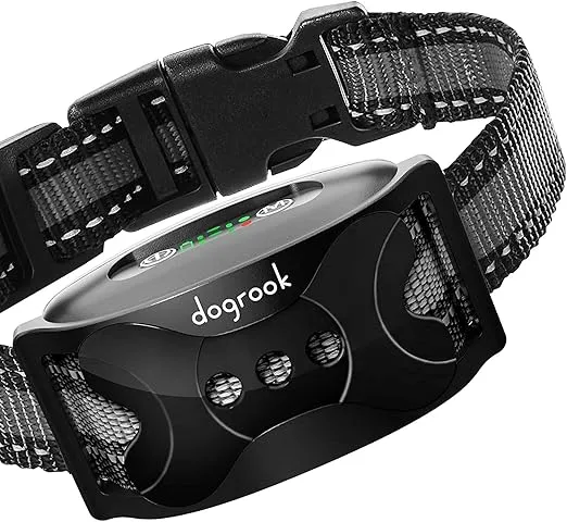 DOGROOK Dog Bark Collar | Smart Collar for Dog Training | No Shock | Beep & Vibration | Rechargeable | No Bark Collar for Dogs | Anti Bark Collar for Large Dog, Medium Dog, Small Dog | 12-110 lbs