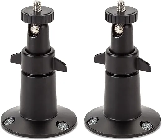 Wasserstein Adjustable Metal Wall Mount Compatible with Arlo Essential/XL Gen 2/Arlo Pro/2/3/4/Arlo Pro 5s/Ultra/Ultra 2 & Others - Ring Stick Up Cam Pro Battery, Wyze Cam Outdoor/Pan (2 Pack, Black)