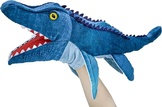 Dinosaur Hand Puppets, Dinosaur Stuffed Hand Puppets for Kids Role Play, Dinosaurs Plush Puppets Toys for Boys and Girl Stage Performance Storytelling Interactive Pretend Play (Mosasaur)…