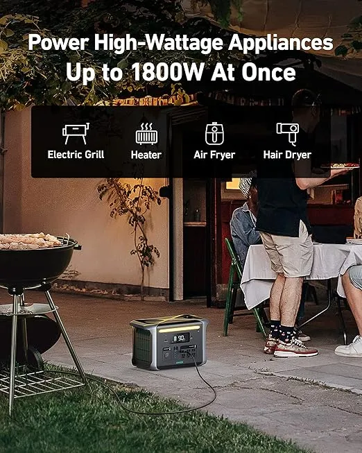 Anker SOLIX F1200 Portable Power Station, PowerHouse 757, 1800W Solar Generator, 1229Wh Battery Generators for Home Use, LiFePO4 Power Station for Outdoor Camping, and RVs (Solar Panel Optional)