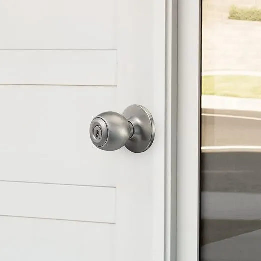 Ball Satin Nickel Keyed Entry Door Knob