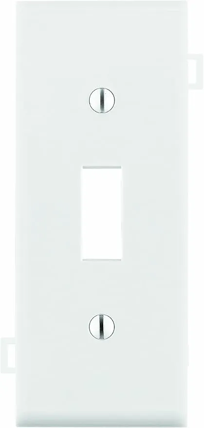 Leviton PSC1-W 1-Gang Toggle Device Switch Wallplate, Sectional, Thermoplastic Nylon, Device Mount, Center Panel, White
