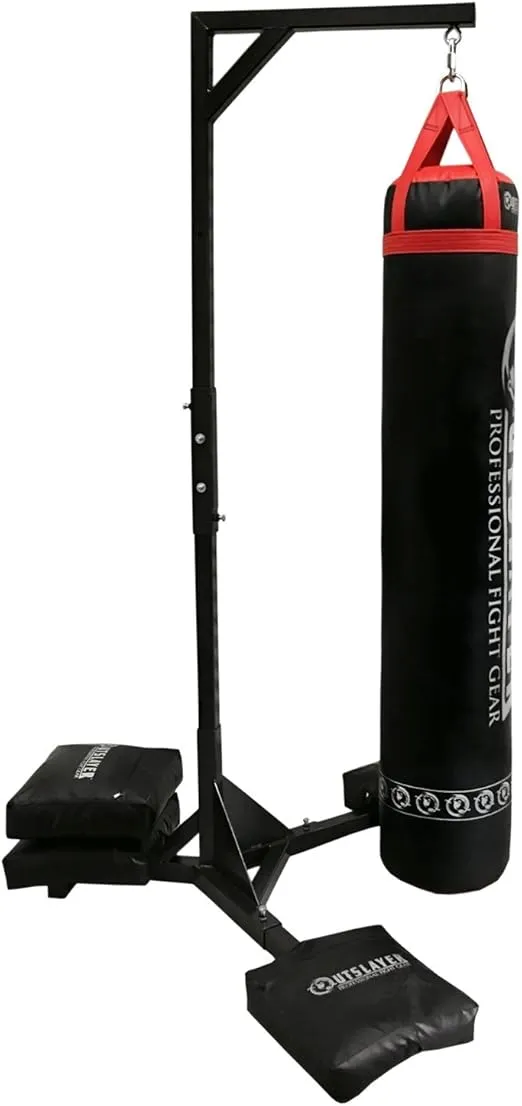 Heavy Duty Punching Bag Stand - 7.8ft / 6.8ft Heavy Bags up to 350lbs - Made in USA - Filled or Unfilled Sandbags - Easy Assembly